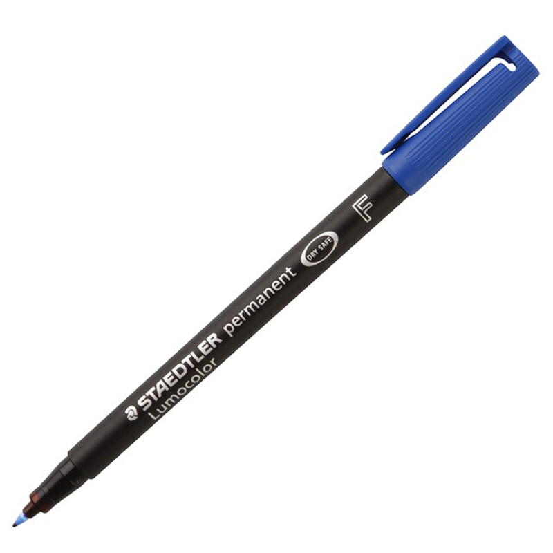 STAEDTLER ปากกาเขียนแผ่นใส ลบไม่ได้ 0.6 มม. น้ำเงิน