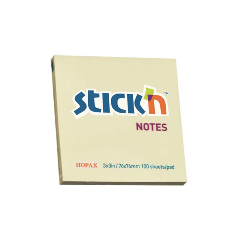 สติก เอ็น กระดาษโน้ต 3X3 นิ้ว รุ่น 21007 สีเหลือง
