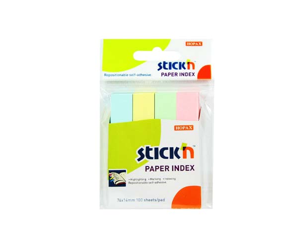 สติก เอ็น กระดาษโน้ตอินเด็กซ์ รุ่น 21065 ขนาด 1.4X7.6 ซม. 4สี