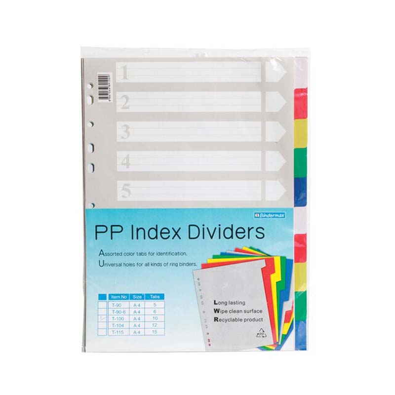 BINDERMAX อินเด็กซ์พลาสติก สัน 11 รู A4 รุ่น T-100