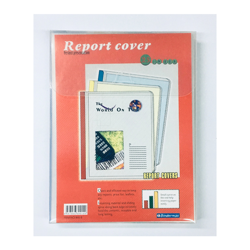 BINDERMAX แฟ้มสันรูดพลาสติกพร้อมปก รุ่น W-4E แพ็ค 1X5