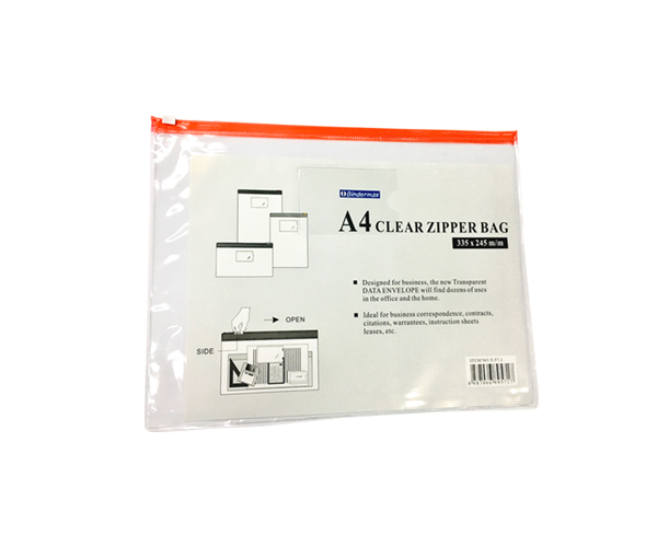 BINDERMAX ซองซิปพลาสติกใส ขนาด A4 รุ่น T-57-1