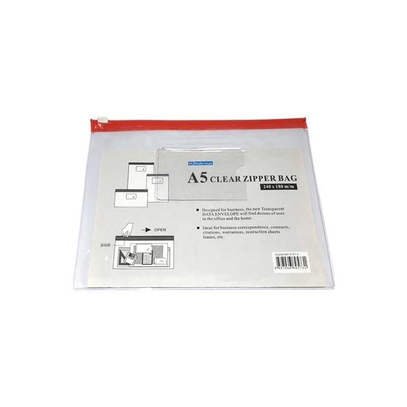 BINDERMAX ซองซิปพลาสติกใส ขนาด A5 รุ่น T-57-3