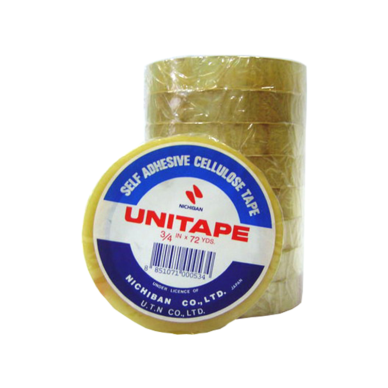ยูนิ เทปใส ขนาด 3/4 นิ้ว ยาว 72 หลา แพ็ค 1X8