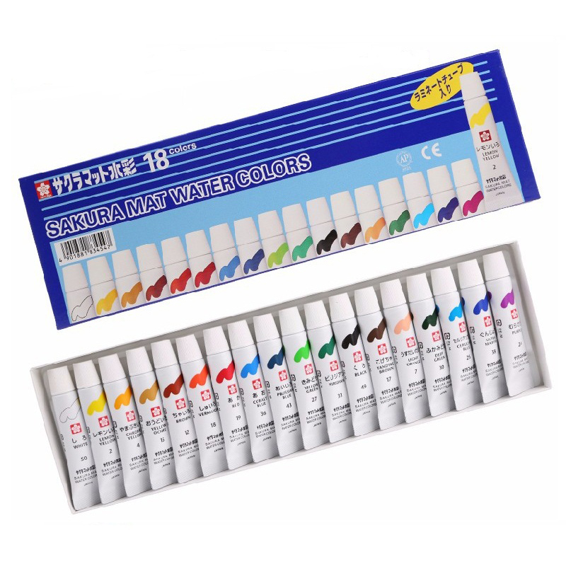 ซากุระ สีน้ำ 18 สี (18 Colors Set) รุ่น EMW-18