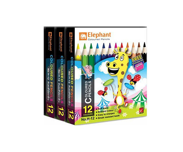 ช้าง สีไม้สั้น 12 สี รุ่น H-12