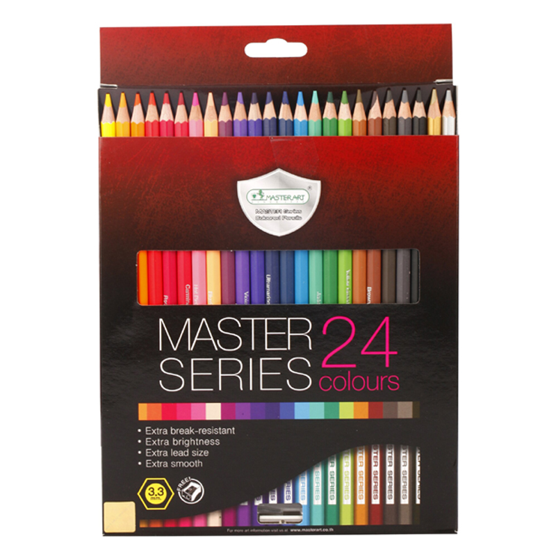 มาสเตอร์อาร์ต ดินสอสีไม้เกรดพรีเมี่ยมยาว 24 สี