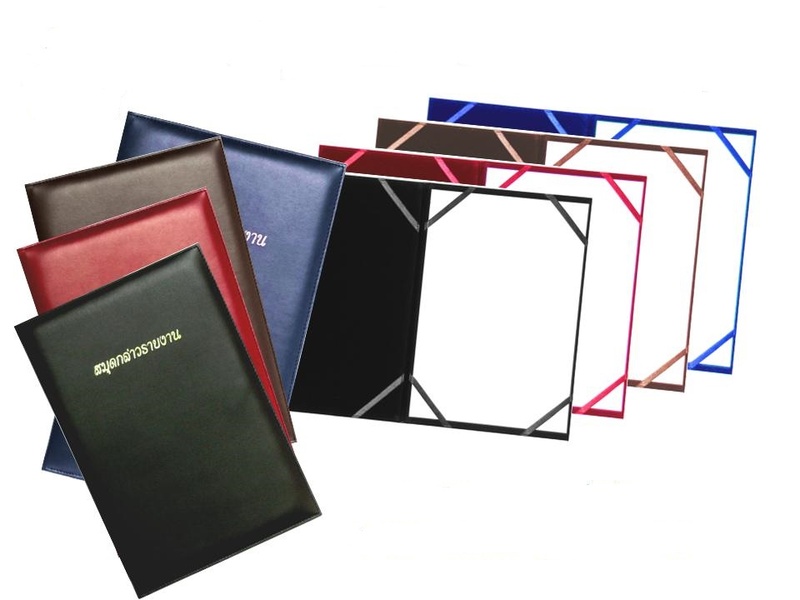 Glorious แฟ้มกล่าวรายงานหนัง A4 พิมพ์ทอง