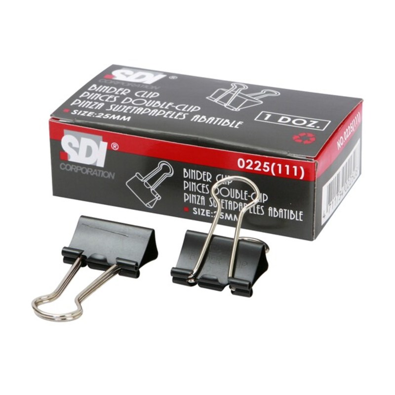 SDI คลิปดำ ขนาด 1 นิ้ว รุ่น 0225 บรรจุ 1X12