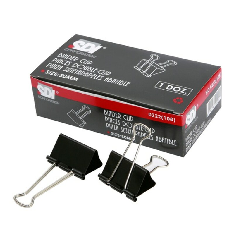 SDI คลิปดำ ขนาด 2 นิ้ว รุ่น 0222 บรรจุ 1X12