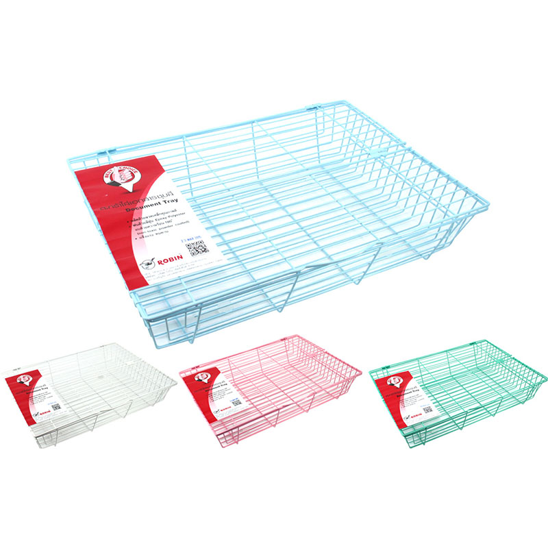 โรบิน ตะกร้าเอกสารลวดชุบสี 1 ชั้น รุ่น 300 มีฝาปิด