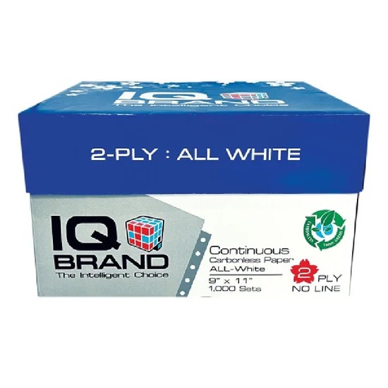 IQ กระดาษต่อเนื่องเคมีขาว 9x11\