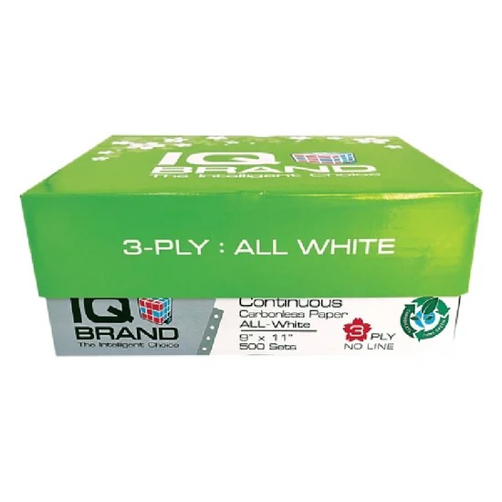 IQ กระดาษต่อเนื่องเคมีขาว 9x11\