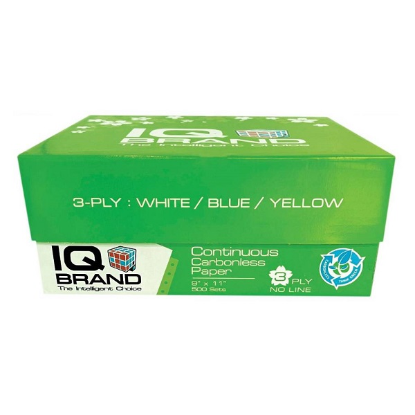 IQ กระดาษต่อเนื่องเคมีสี 9x11\
