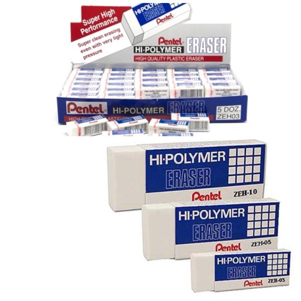 Pentel ยางลบดินสอ Hi-Polymer ZEH-03,05,10