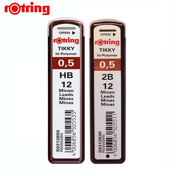 Rotring ไส้ดินสอกด0.5 mm. B และ 2B Tikky Hi-Polymer