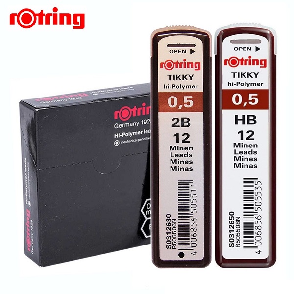 Rotring ไส้ดินสอกด0.5 mm. B และ 2B Tikky Hi-Polymer