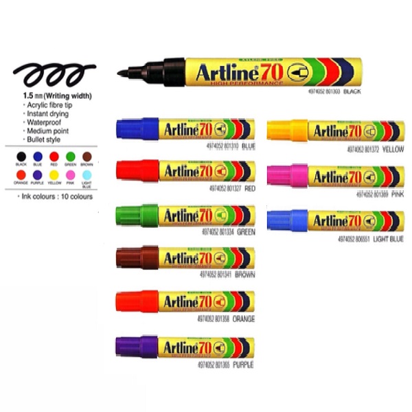 อาร์ทไลน์ ปากกาเคมี No.EK-70 (หัวกลม)