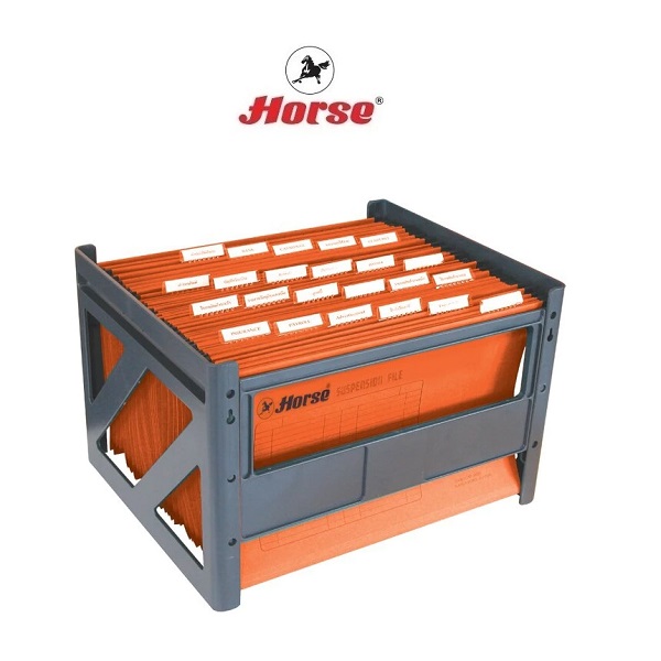 ตราม้า แฟ้มแขวน F/C สีส้ม No.77