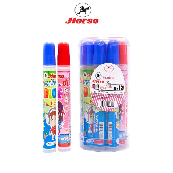 ตราม้า กาวน้ำ ขวดกลม 50 ซีซี. No.H-12