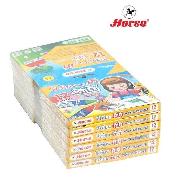 ตราม้า สีเทียน แท่งจัมโบ้ 12 สี