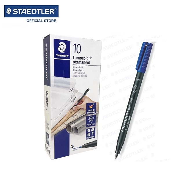 STAEDTLER ปากกาเขียนแผ่นใส ขนาด 0.4 มม. ลบไม่ได้ หมึกสีน้ำเงิน 313-3 S
