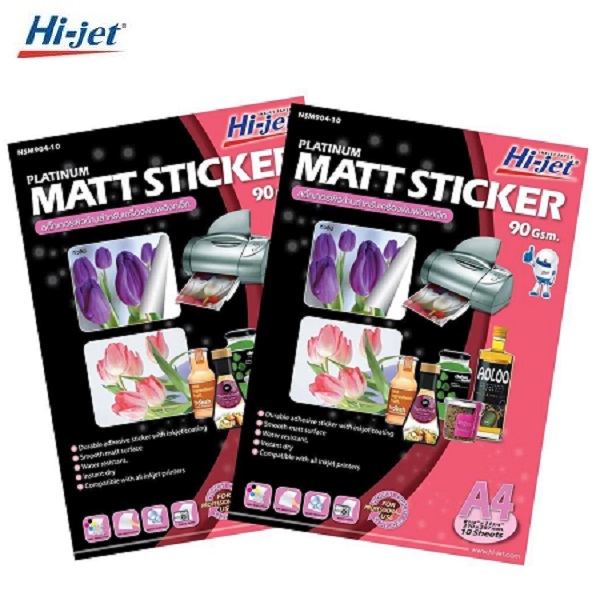 HI-JET สติ๊กเกอร์ผิวด้าน กระดาษอิงค์เจ็ทไฮ-เจ็ท A4 90แกรม  NSM904-10