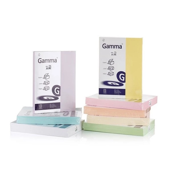 GAMMA PAPER กระดาษสีถ่ายเอกสาร 80g. A4 500 แผ่น สีเข้ม