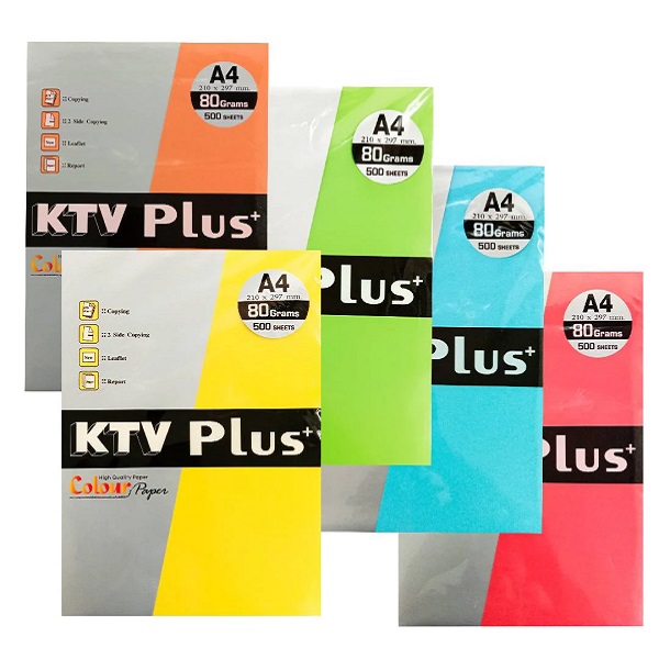 KTV ถ่ายเอกสารสี พลัส 80G A4 (แพ็ค500แผ่น)