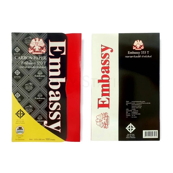 EMBASSY กระดาษคาร์บอน  รุ่น 333T ใหญ่สีดำ