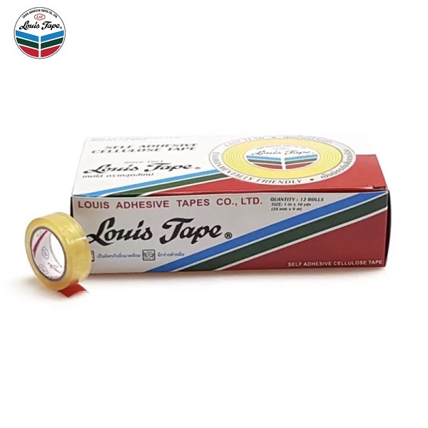 LOUIS TAPE” เทปใส สก๊อตเทป 1/2 นิ้ว x 10 หลา แกน 1 นิ้ว (แกนเล็ก)(กล่อง/24 ม้วน)