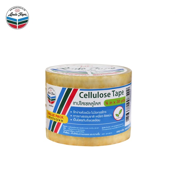 Louis เทปใส 3/4 นิ้ว x 36 หลา แกนใหญ่ แพ็คกลม (แพ็ค4ม้วน)