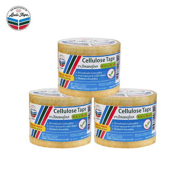 Louis เทปใส 3/4 นิ้ว x 36 หลา แกนใหญ่ แพ็คกลม (แพ็ค4ม้วน)