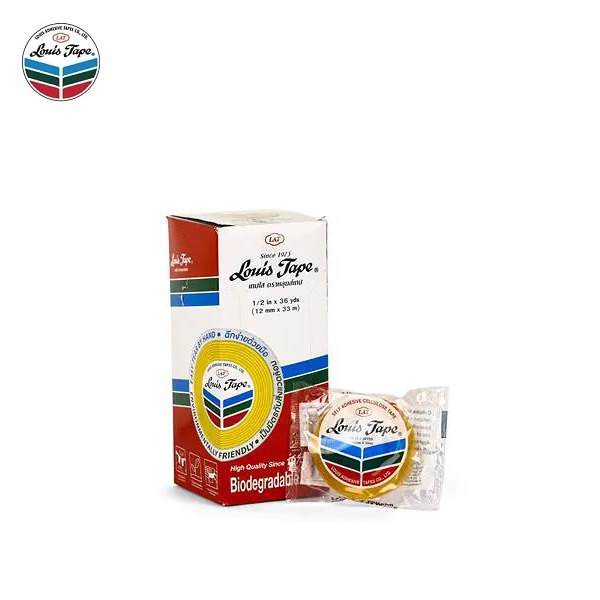 LOUIS TAPE เทปใส ขนาด 1/2 นิ้ว X 36 หลา แกนเล็ก (12 ม้วน/กล่อง)