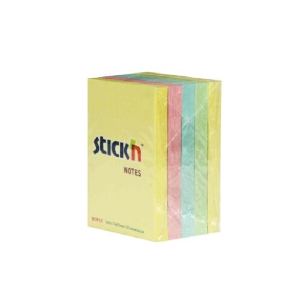 สติก เอ็น  กระดาษโน้ตกาวในตัว  ขนาด  3×2 นิ้ว (แพ็ค 5 เล่ม)