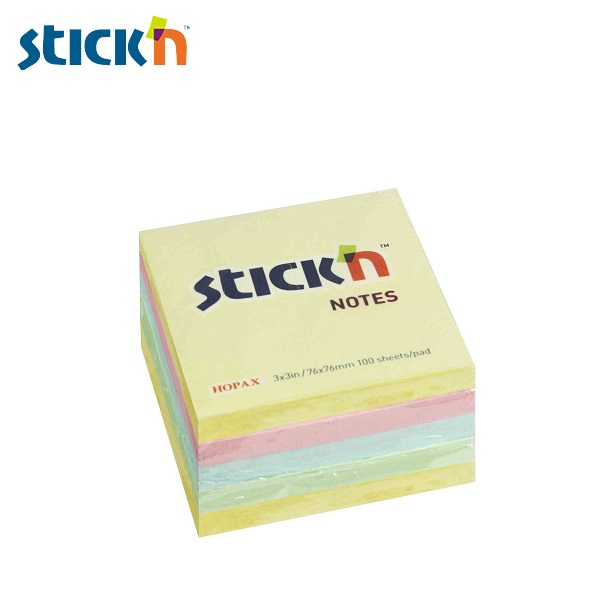 สติก เอ็น  กระดาษโน้ต  3″x3″ คละสี 4+1 PASTEL(1x5)