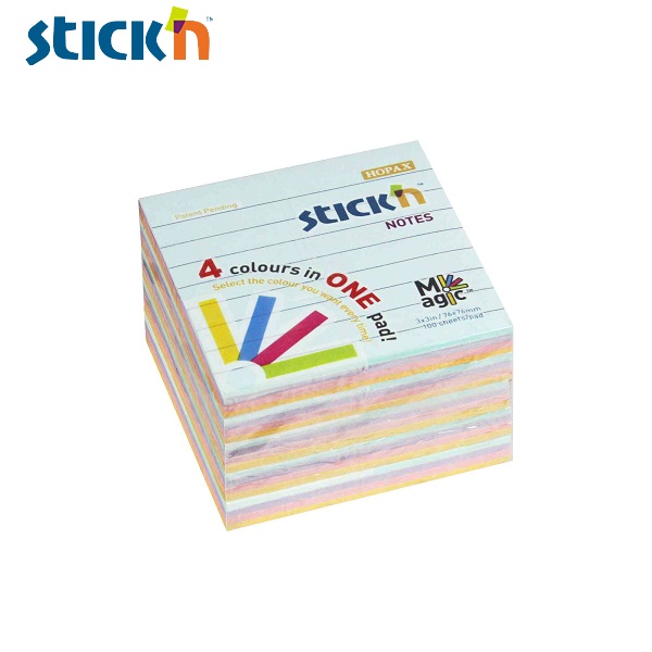 สติก เอ็น   กระดาษโน้ต  MP 3″x3″  P+L(4+1) No.21577