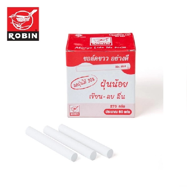ROBIN ชอล์ก สีขาว 60 แท่ง No.888