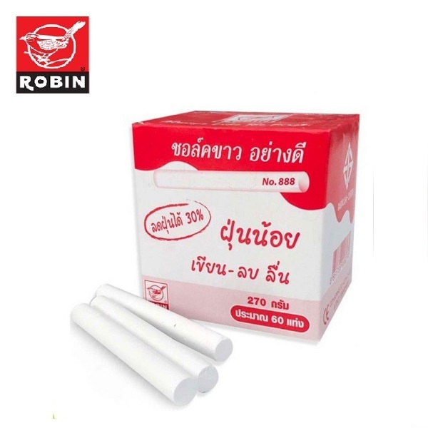 ROBIN ชอล์ก สีขาว 60 แท่ง No.888