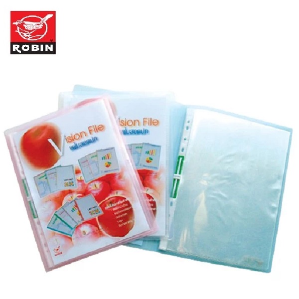 ROBIN แฟ้มเจาะพลาสติกสอดปก A4 No.175 ไม่มีไส้