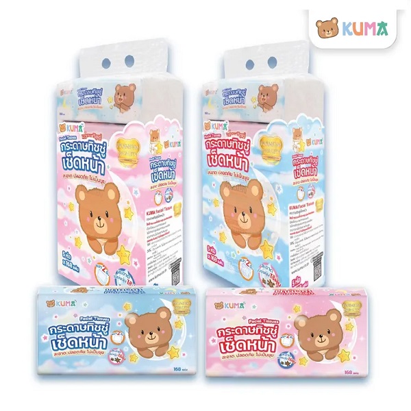 KUMA กระดาษทิชชู เช็ดหน้า 168 แผ่น