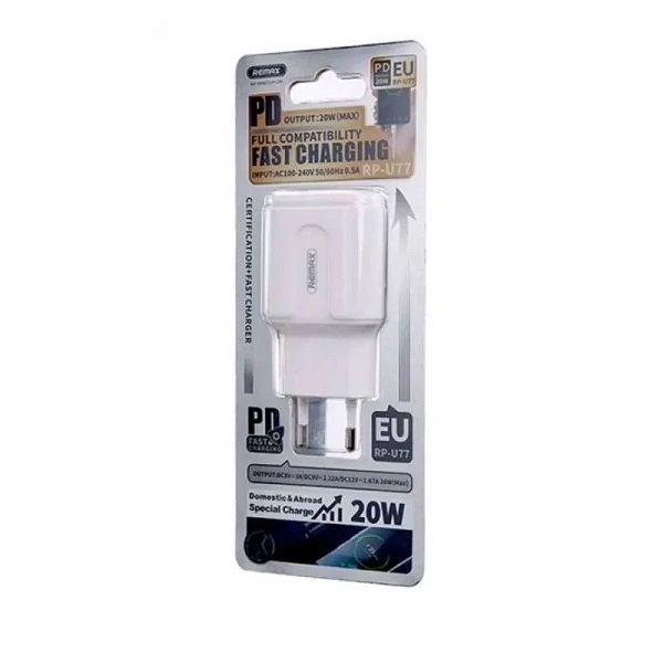 Remax USB Charger 20W PD Fast No. RP-U77 ขาว