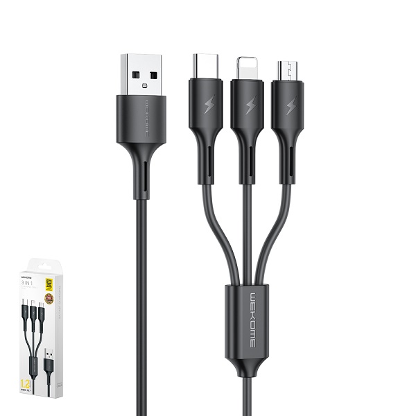 Remax สายชาร์จ 3 in 1 No. WDC-137 ดำ