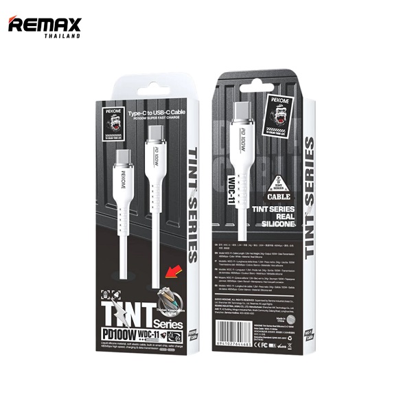 Remax สายชาร์จ สีขาว รุ่น WDC-11 Type-C to Type-C