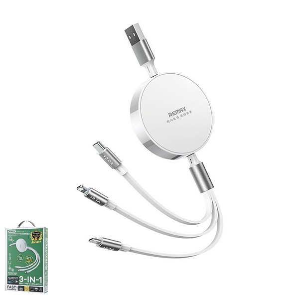 Remax สายชาร์จ Micro 3A USB-1M สีขาว