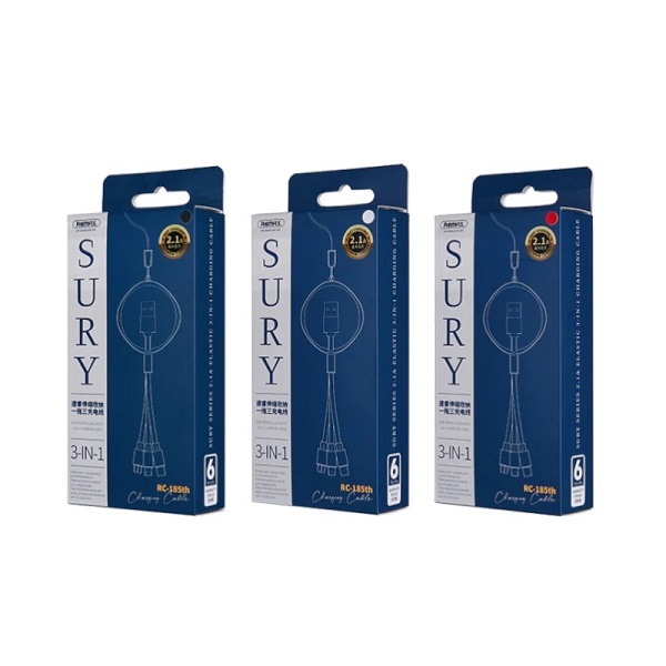 Remax สายชาร์จ 3in1 1M No.RC-185