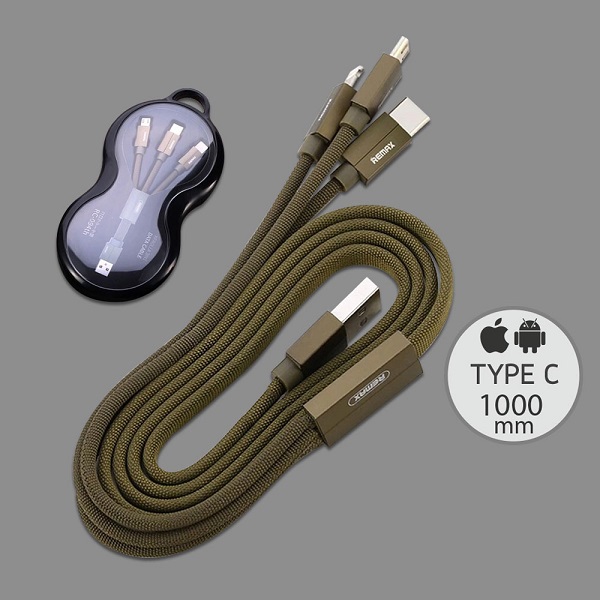 Remax สายชาร์จ 3in1 1M No.RC-094 th เขียว