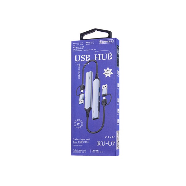Remax USB HUB รุ่น RU-U7 5-in-1 Type-C+USB