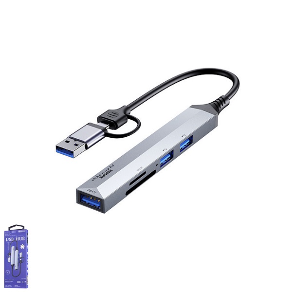 Remax USB HUB รุ่น RU-U7 5-in-1 Type-C+USB