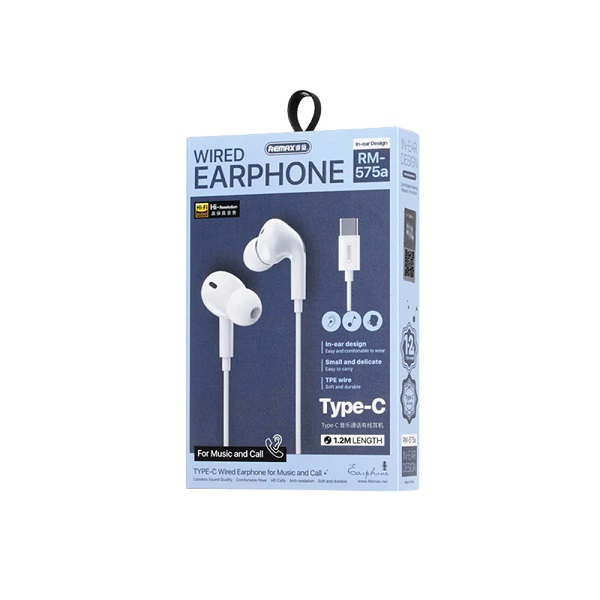 Remax หูฟัง สีขาว RC-575A Type c